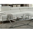 thumbnail image 6 of Bobkona Living Room 2pcs Sectional Sofa White Faux Leather Chaise Sofa Cushion Tufted Seat Flip up Headrest Couch, 6 of 6