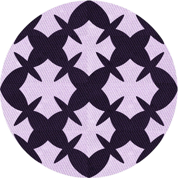 Ahgly Company Machine Washable Indoor Round Transitional Blossom Pink Area Rugs, 7' Round