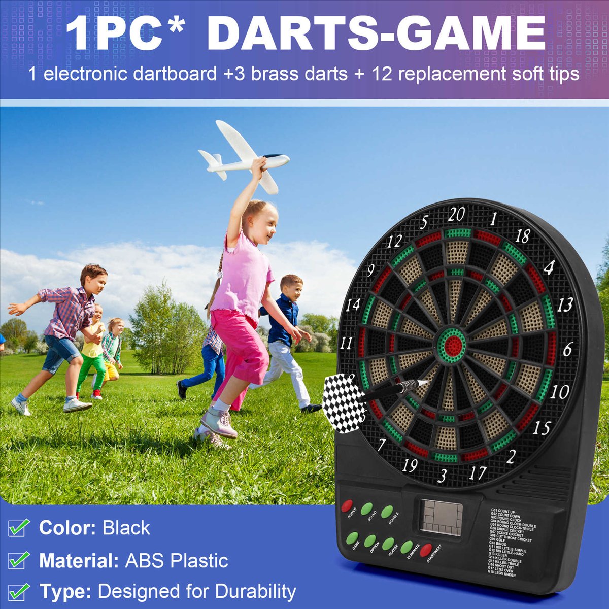 Electronic Dartboard -Game Set Automatic Scoring -Plate Board Sound Prompt  Family Toys