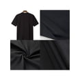 thumbnail image 3 of Camiseta de algodón con estampado clásico de dibujos animados, cuello redondo informal, corte regular, tejido de punto ligero y elástico para todo tipo de clima, manga corta para adultos (negro), 3 of 7