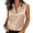 Khaki, variant on Womens Silk Satin Sleeveless Button Down Shirts Blouses Solid Casual Loose V Neck Classic Tank Tops for Work Office Comfy Tops Black XL