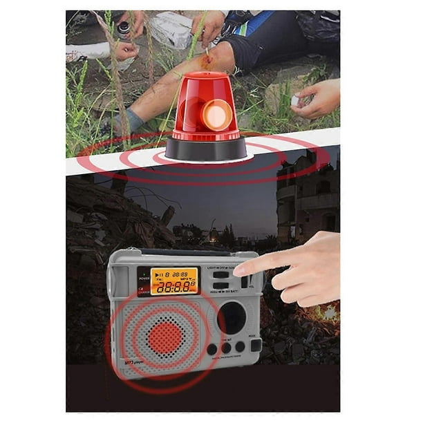 FM Radio Outdoor Hand Crank Emergency Radios Receiver 3000mAh Bluetooth Speaker Flashlight Support S