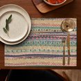 thumbnail image 5 of Yellow and Pink Geometric Boho Pattern Summer Placemats Table Placemats Set Of 4-Linen Kitchen Washable Placemats Table Mats 11.8"x17.7" Non-Slip Heat Resistant, 5 of 6