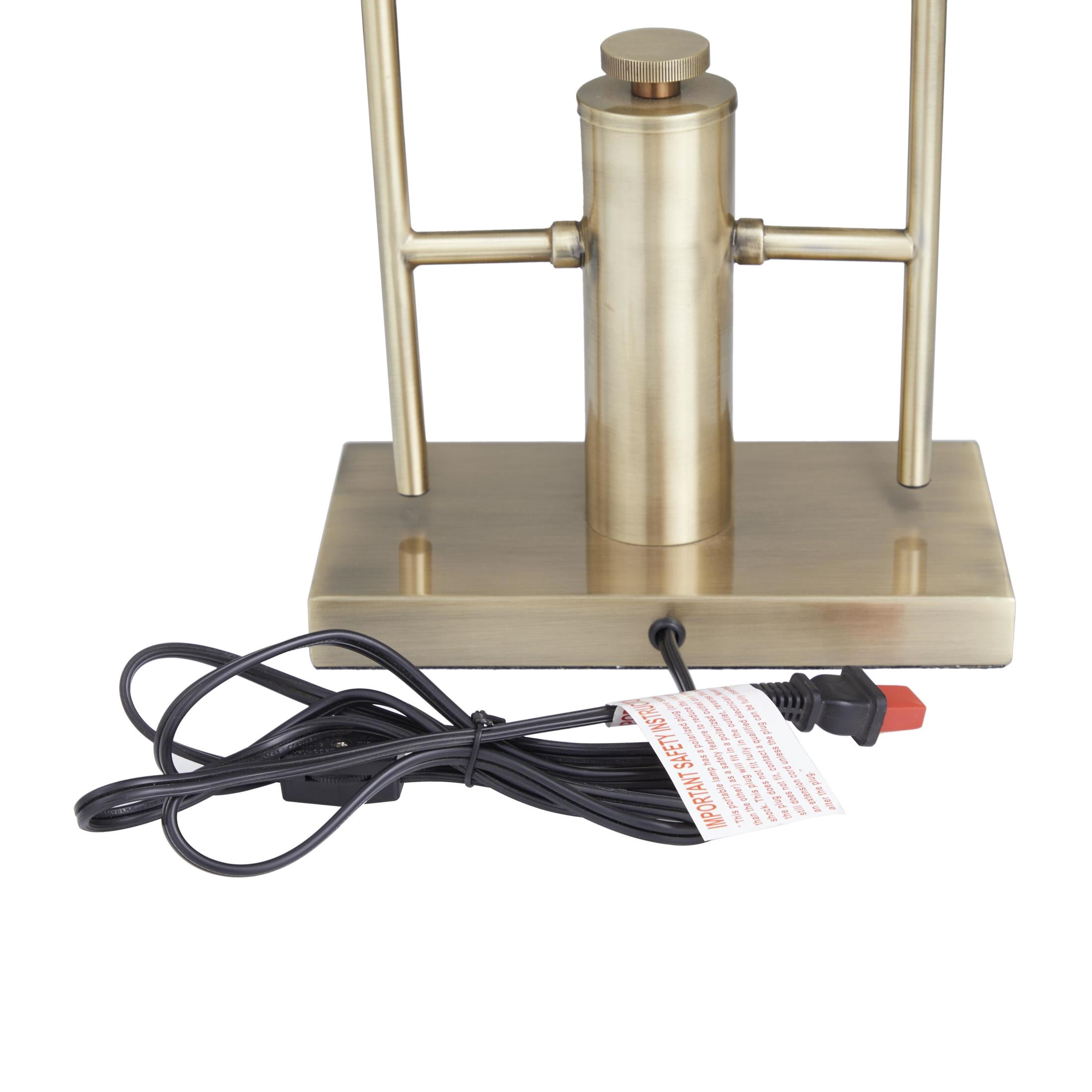 DecMode 33" 2 Light Tall Gold Accent Lamp with Clear Glass Shade