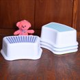 thumbnail image 3 of Inteprter Silla antideslizante de plástico para niños, taburete apilable para niños, silla de inodoro para baño y cocina Juegos de accesorios de baño Azul oscuro, 3 of 6