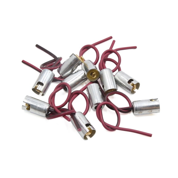 10pcs BA9S Portalámparas de Luz Trasera de Camión Coche 1-Hilo Conector de Metal Tono Plata 12V