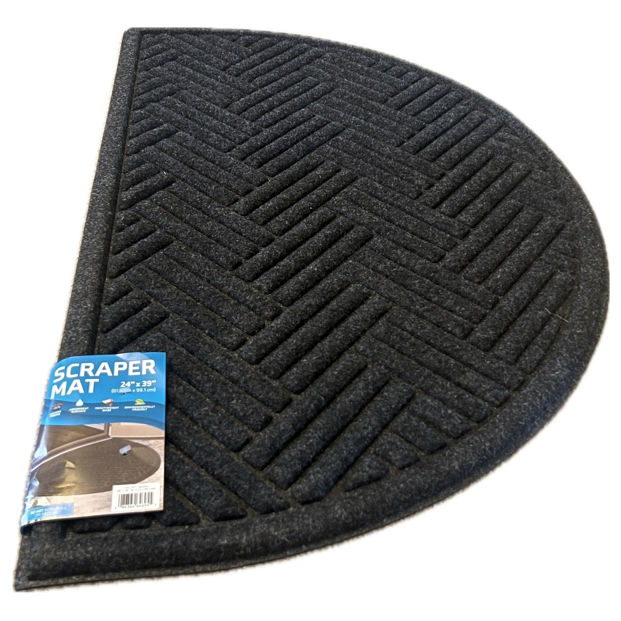 Apache Mills Heavy Duty Half Round Scraper Mat, 24 x 39 inches