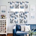thumbnail image 4 of Nautical Starfish Summer Ocean Curtain Tier and Valance Set 3 Piece, Gradient Plant Coral 3-inch Rod Pocket Window Tier Curtains Valance for Kitchen Living Room, 4 of 9