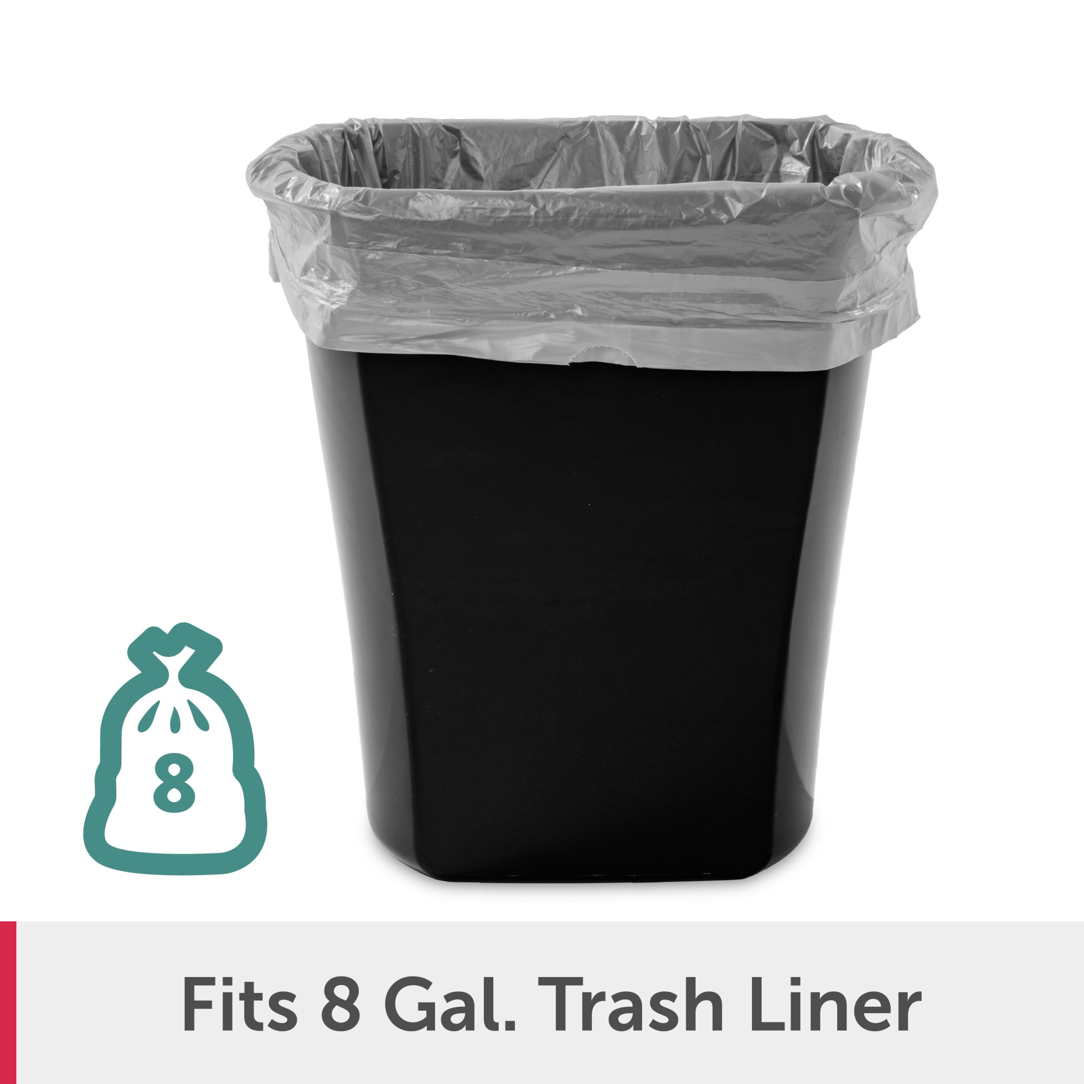 Sterilite Bathroom Trash Can, 5.5 Gallon Small Plastic Garbage Bucket Bin with No Lid, Black