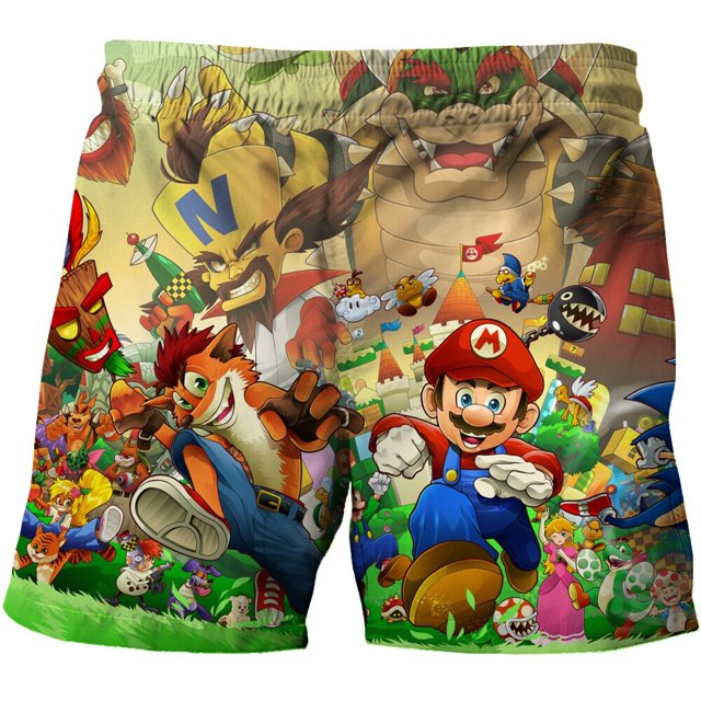 2023 Mario Baby Boy traje de baño pantalones cortos niños traje de baño verano pantalones cortos dibujos animados Super Mario bebé traje de baño playa Pants140 heqiyong CONDUJO