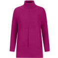 thumbnail image 4 of Womens Plus Size Sweaters Long Sleeve Crew Neck Split Hem Casual Oversized Ribbed Knit Tunic Pullover Tops Hot Pink S, 4 of 6