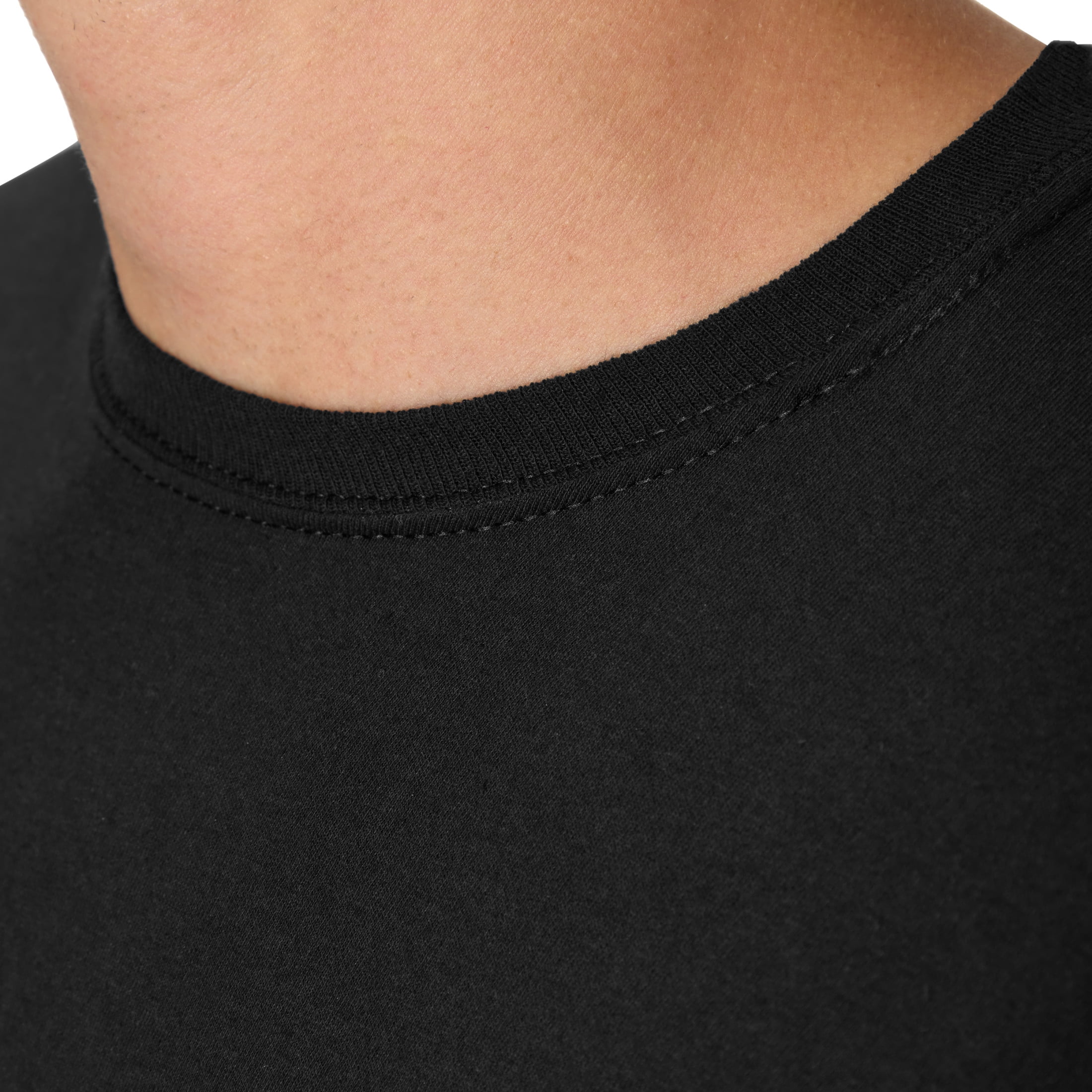 Hanes Men's Cotton Pocket T-Shirt Pack with Odor Control, Moisture-Wicking, Black/Grey, 6-Pack