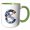 Green/White, variant on 3drose, Awesome Letter C. Space Flight Astronaut Winsome Monogram Art Gift, 15oz Mug