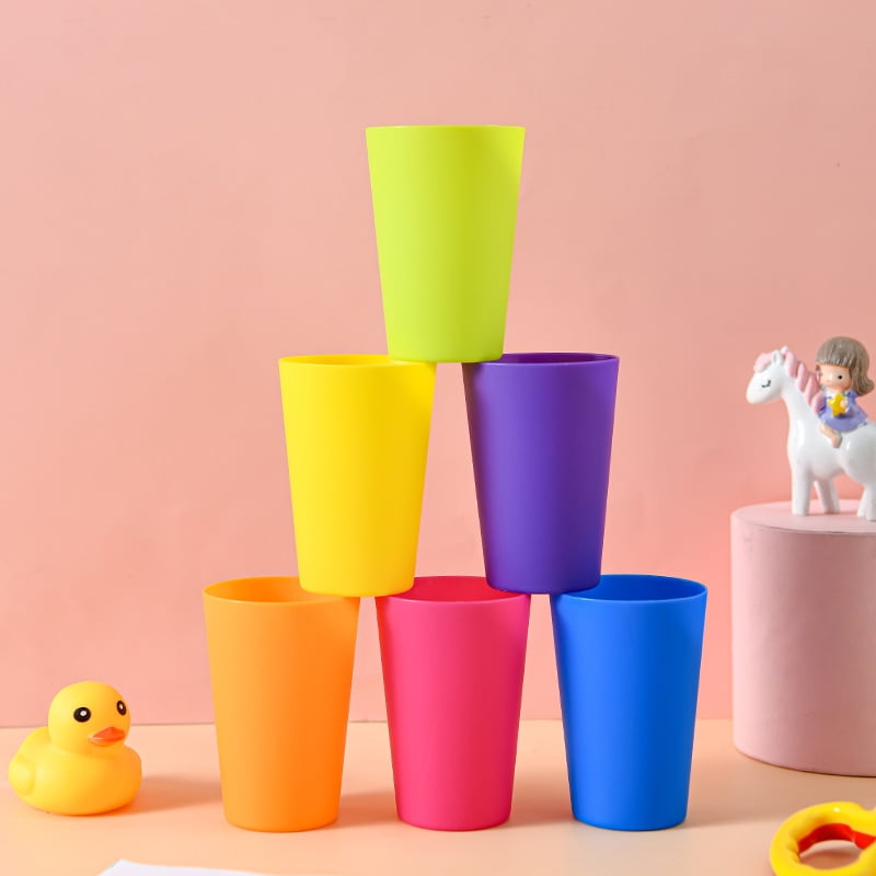 Set of 12 Kids Plastic Cups Children Drinking Cups Tumblers Reusable