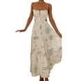 thumbnail image 1 of Wangscanis Robe d'Été pour Femmes Imprimé Graphique Bretelles Spaghetti Dos Noué Robe Longue Ligne A pour la Plage, 1 of 9