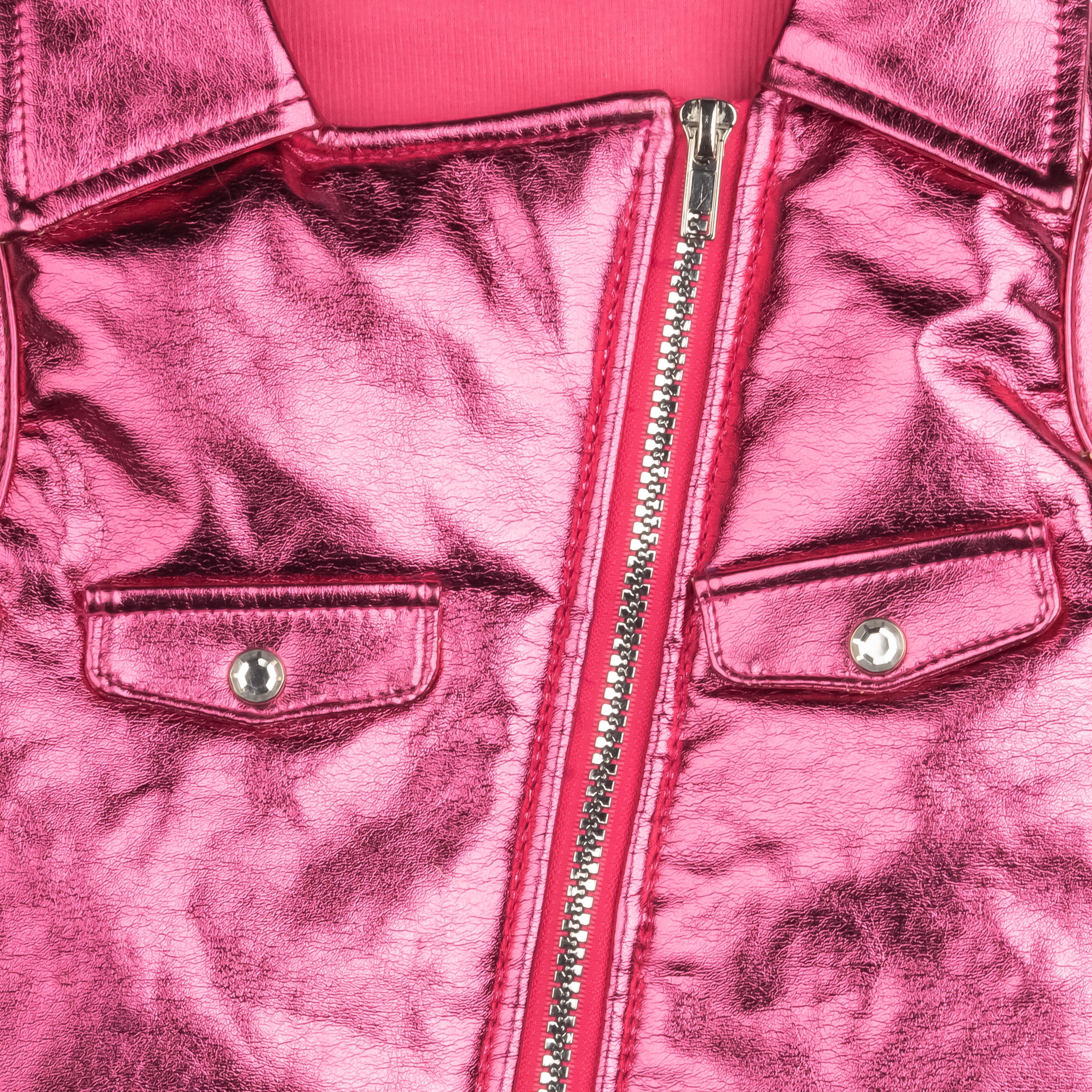 Doggy Parton, Dog and Cat Clothes, Satin Rhinestone Pet Jacket, Pink, XS