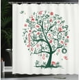 thumbnail image 4 of Ambesonne Christmas Shower Curtain, Tree Ornaments Gifts, 69"Wx75"L, Vermilion and Green, 4 of 5