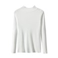 thumbnail image 3 of Suéter de punto para mujer, cuello alto, manga larga, suéter delgado de otoño e invierno Irfora Blanco, 3 of 4