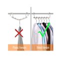 thumbnail image 3 of Topboutique  Clothing Hangers Space Saving Sturdy Metal Hangers, Stacking Wardrobe Hanger Wardrobe Closet Organizer Space Saving Hanger,Collapsible Hangers Pack of 2, 3 of 8