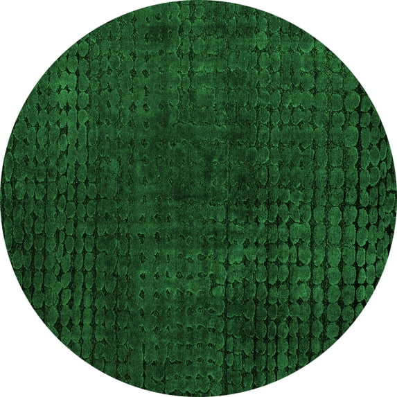 Ahgly Company Indoor Round Abstract Green Modern Area Rugs, 5' Round