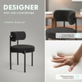 thumbnail image 4 of Woodty Modern Medieval Fabric and Metal Dining Arm Chairs, Black (Set of 2), 4 of 9