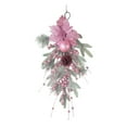thumbnail image 2 of Christmas Teardrop Swag Christmas Artificial Ornament with Pink Berries Christmas Hanging Decoration Bouquet Floral Natural Pine Cones Holiday Decoration Ornament Bouquet 20 Inch for Xmas Decor, 2 of 6