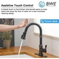 thumbnail image 3 of BWE Touchless Kitchen Faucet with Pull Out Sprayer 3 Spray Modes Oil Rubbed Bronze Single Handle High Arc Kitchen Sink Faucet with Deck Plate Lead-Free Commercial Bar Farmhouse Pull Down Sprayer, 3 of 6