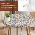 thumbnail image 3 of Pink Blue Hydrangea Round Tablecloth 36-44 Inch Round Fitted Table Cloth with Elastic Edge, Spring Summer Botanical Flowers Waterproof Table Cover Protector for Outdoor Picnic Party Dining, 3 of 6