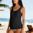 thumbnail image 6 of Fmbrln Tankini Tops for Women Fashion Built in Bra Adjustable Strap Blouson Swimsuits Tops Casual Loose Fit Solid Bathing Suits Tops, 6 of 8