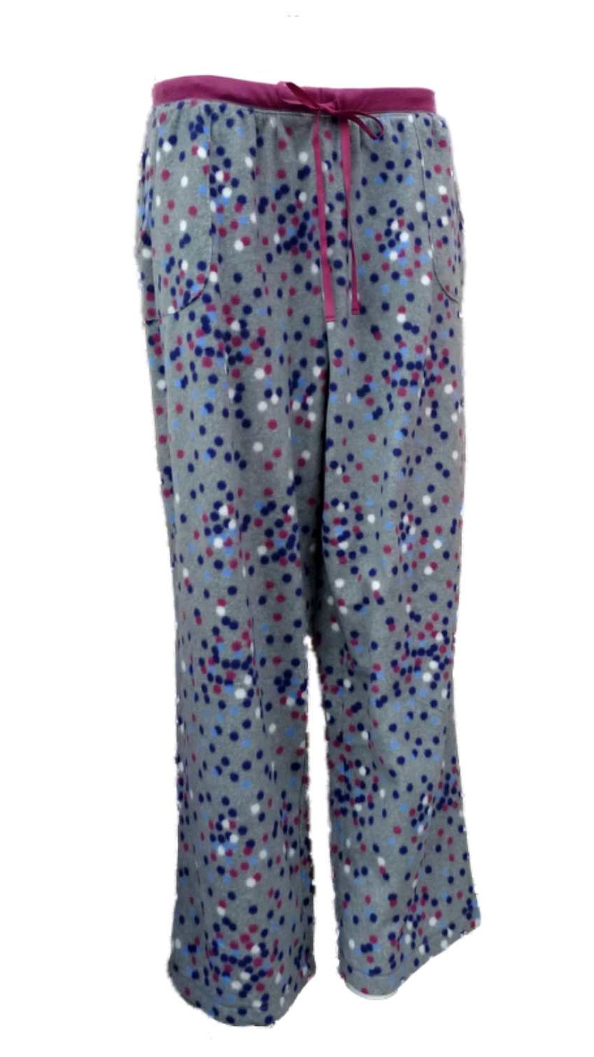 Laura Scott Womens Plush Gray Dot Print 