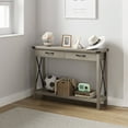 thumbnail image 3 of Homhougo Console Table with 2 Drawers, Rustic Hallway Table with Storage Shelves, Narrow Sofa Entryway Table for Living Room, Grey, 3 of 8