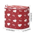 thumbnail image 3 of COM1950s Foldable Storage Bag Organizer with Heart Pattern, Large Capacity Zippered Fabric Bin for Closet, 3-Sizes Set Includes Red Storage Box for Clothes, Blankets, Toys, 3 of 7