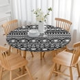thumbnail image 3 of Stylish Elastic Edge Table Cover, Bohemian Floral Pattern for Round Tables 52-56 Inches, Durable Construction, 3 of 7