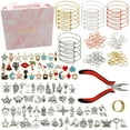 thumbnail image 1 of 300Pcs Bangle Bracelets Making Kit, Thrilez Charm Bracelet Making Kit with Expandable Bangles, Charms, Jump Rings and Pliers for Jewelry Making Bangle Bracelets (with Gift Box and Tools), 1 of 1