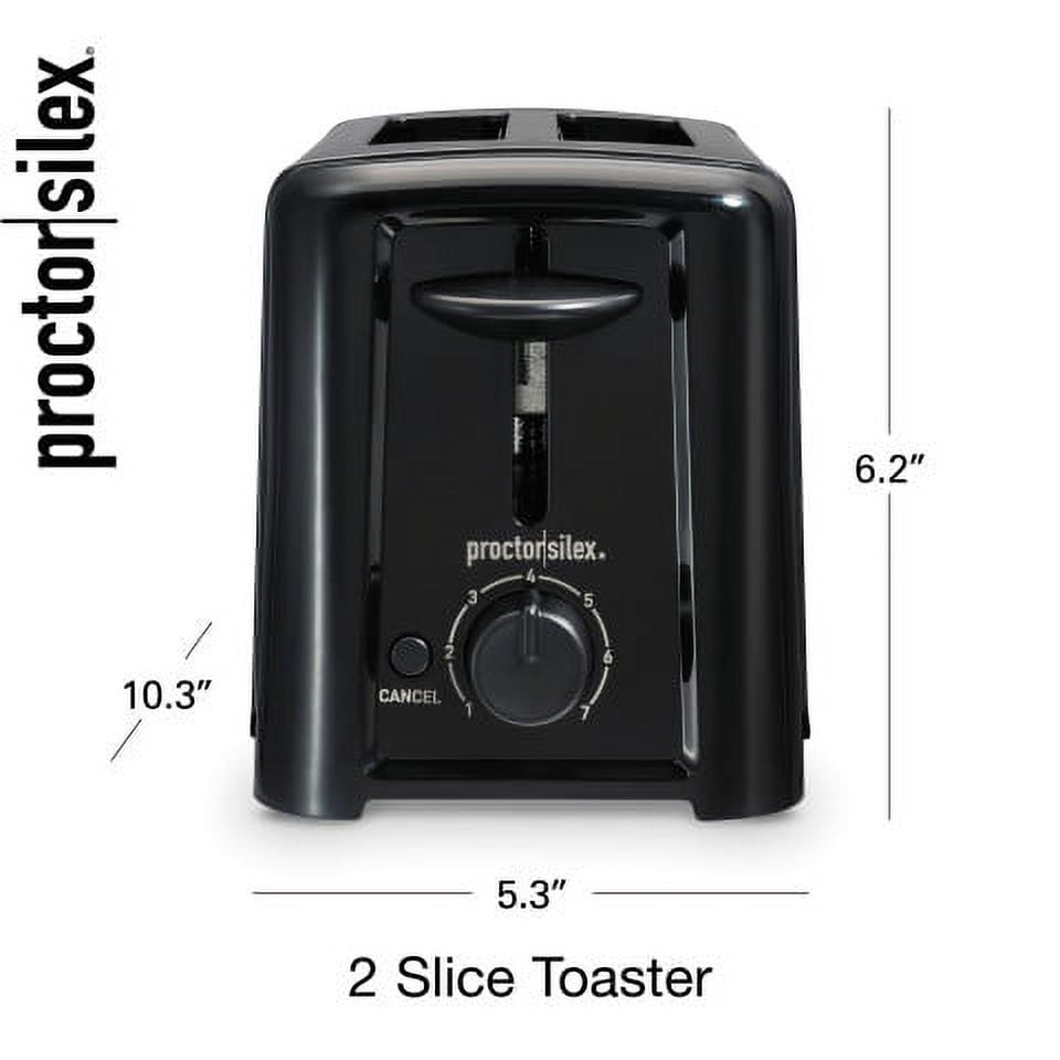 Betty Crocker 2-Slice Cool Wall Toaster, Black, BC-2605CB