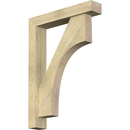 

Ekena Millwork 6 W x 32 D x 44 H Westlake Block Rough Sawn Bracket w/ Offset Brace Douglas Fir