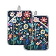 thumbnail image 7 of Yayeee Pot Holders Kitchen Heat Resistant with Pocket 7"x9.8" Cotton Oven Cooking Hot Pads, Bloom Flowers, 7 of 7