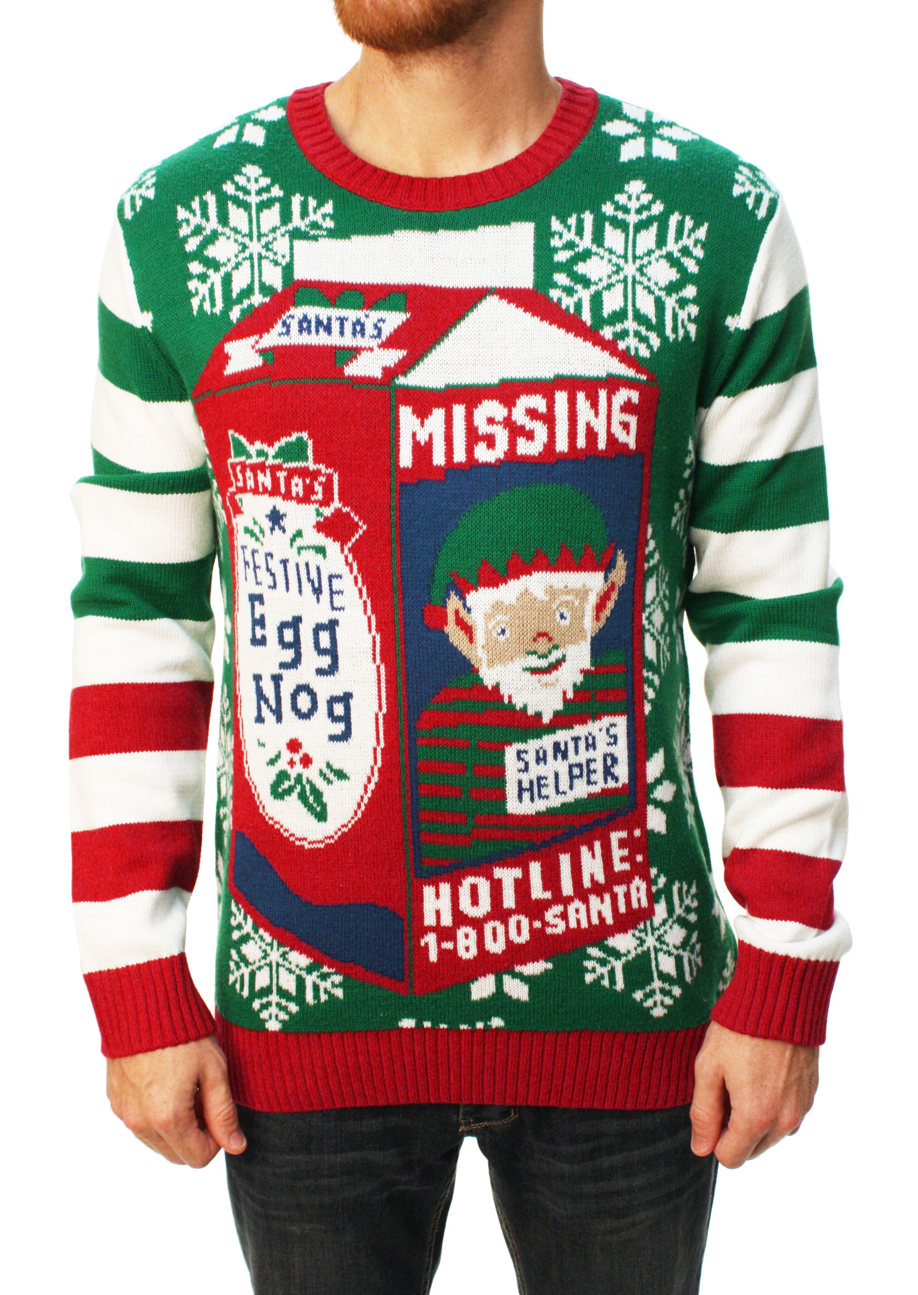 Ugly Christmas Sweater Ugly Christmas Sweater Men's Missing Santa