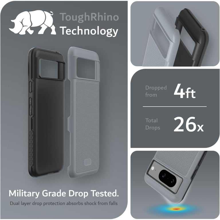 TUDIA MergeGrip Google Pixel 8 Case Droptested Dual Layer Tough