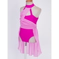 thumbnail image 5 of Lejafay Kids Girls Lyrical Ballet Dance Dress Sleeveless Halter Neck Gymnastic Leotard Rose 10, 5 of 7