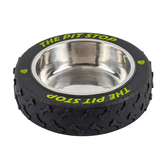 Cuenco Para Perros Con Forma De Neumático - Cuenco De Agua Y Comida Para Mascotas Con Inserto De Acero Inoxidable Extraíble Apto Para Lavavajillas - Suministros Divertidos Para Mascotas