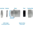 thumbnail image 2 of shiyou-1/2 Inch NPT Strain Relief Nylon Cord Grip, 10 PCS Waterproof Cable Glands Adjustable Wire Cord Grip Connector,Junction case Connector IP68,CE ROHS Listed,Cable Range 8-14,White, 2 of 4