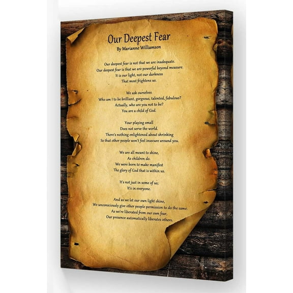 Our Deepest Fear Quote Wall Art Inspirational Posters Vintage Poem Wall Art Modern poster