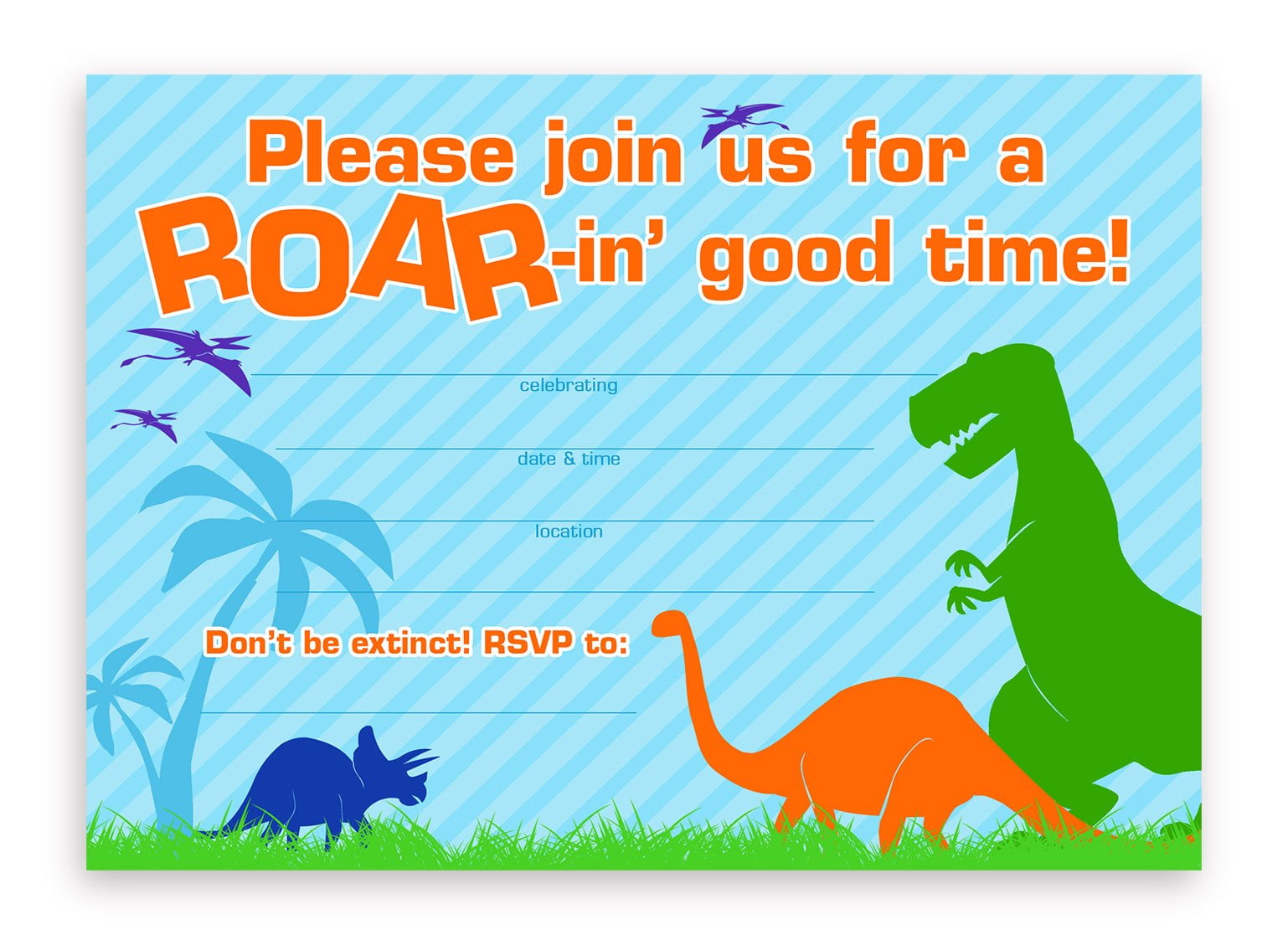 Dinosaur Party LARGE Invitations 20 Invitations 20 Envelopes Walmart