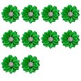 thumbnail image 2 of Anvazise 10 Pcs 4cm Satin Ribbon Flowers Shiny Rhinestone Appliques DIY Wedding Craft Dark Green One Size, 2 of 13