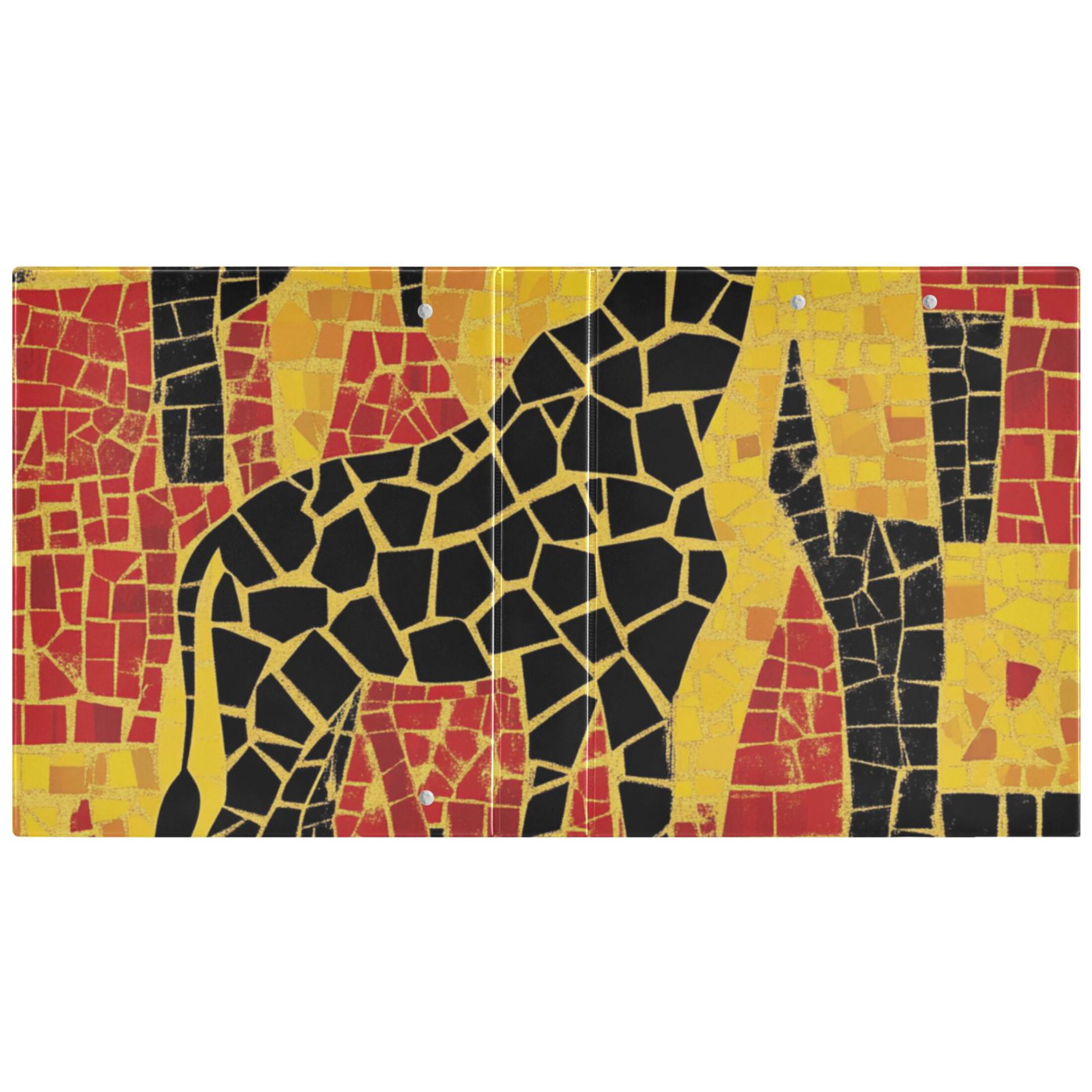 Giraffe Graffiti Colorful 3 Ring Binders 1.5 inch Hardcover File Folders with Interior Pockets A4 Size Organizer for School Office Hospital