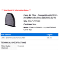 thumbnail image 2 of Cabin Air Filter - Compatible with 2010 - 2015 Mercedes-Benz GLK350 3.5L V6 2011 2012 2013 2014, 2 of 2