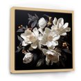 thumbnail image 2 of Designart "Noir Magnolias Emerging From Shadows I" Magnolias Floater Framed Wall Art Living Room, 2 of 5