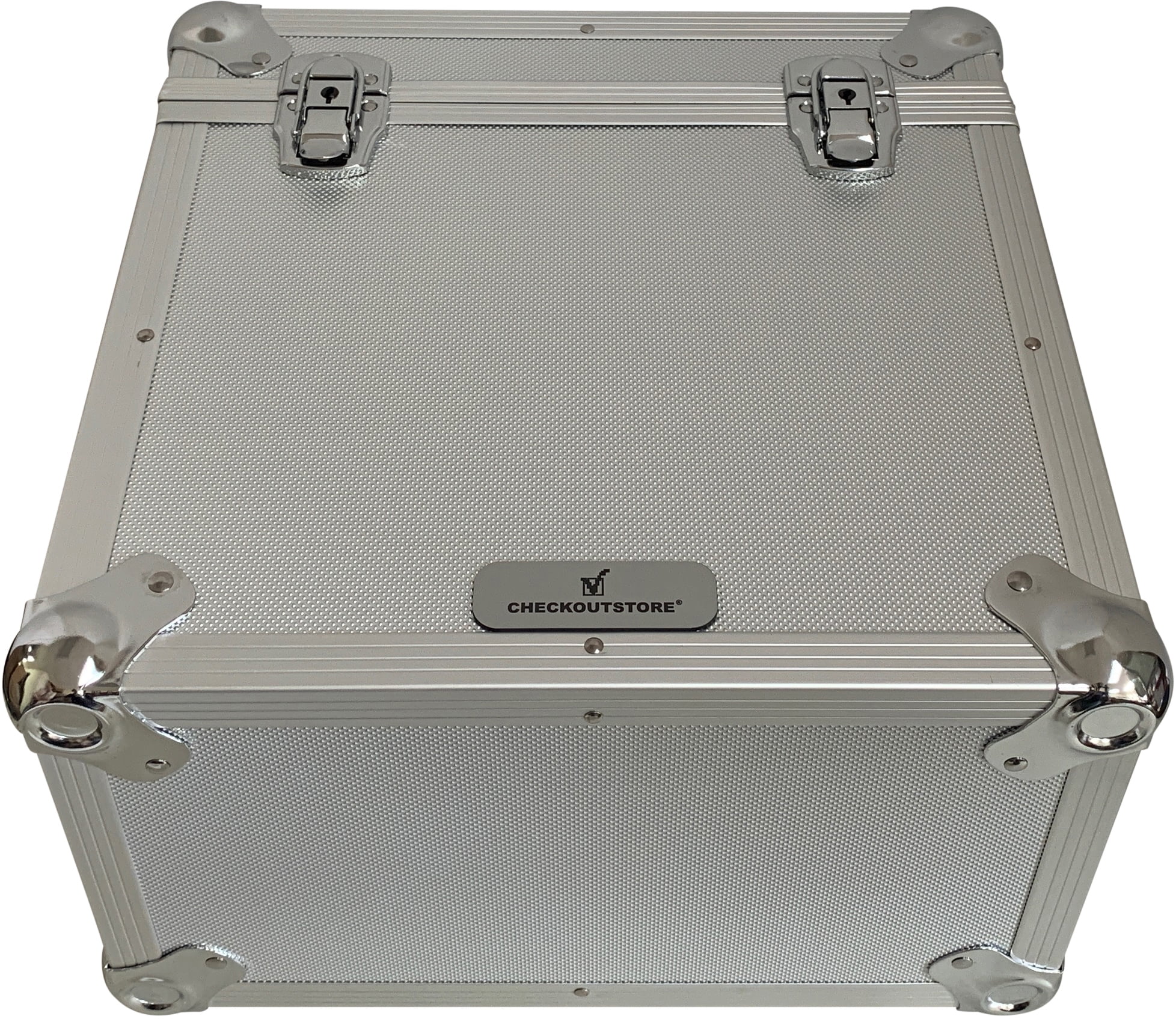 CheckOutStore Silver Aluminum 12x12 Square Cardstock Paper Holder Storage Box - Small