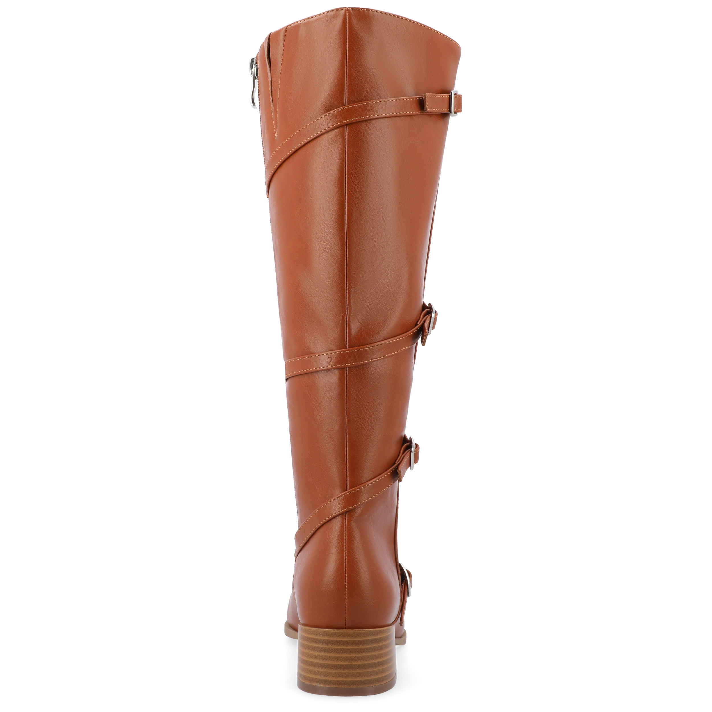 Journee Womens Elettra Stacked Block Heel Round Toe Boots